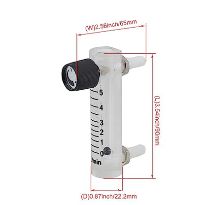 Oxygen Rotameter | Flow Range: 0-5 LPM | with Flow-Control Knob