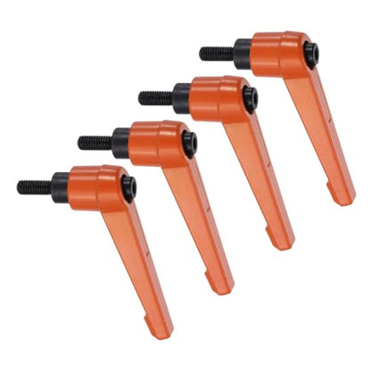 uxcell Clamping Lever Handles for Lathe, M5x12mm Male Thread Orange 4Pcs - size: M5x12mm