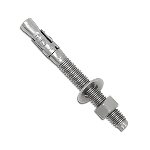 3/8 Concrete Anchors, Stainless Steel Wedge Anchors, 5 Pack - size: 3/8" x 3-3/4"