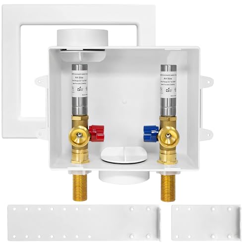 HeSun Washing Machine Outlet Box, 1/2"MIP(Sweat) x 3/4"MHT Outlet(WM006-1) - size: Washing Machine Box W/ SS Arrestor, style: Sweat MIP