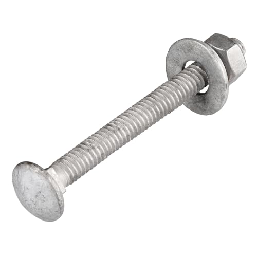 3/8" x 3" Hot Dip Galvanized Grade 307A Carriage Bolt Kit, 50 Pack, Comes with 3/8" USS Flat Washers & 3/8"-16 Hex Nuts, Heavy Duty Exterior Construction Use - size: 3/8"x3"