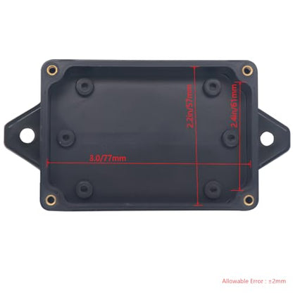 Junction Box IP65 Waterproof ABS Plastic Electrical Project Case Power Junction Boxes, Project Box with Fixed Ear Black 3.3 x 2.3 x 1.3Inch (83 x 58 x 33mm) - color: Fixed Ear Design, size: 3.3”x2.3”x1.3”