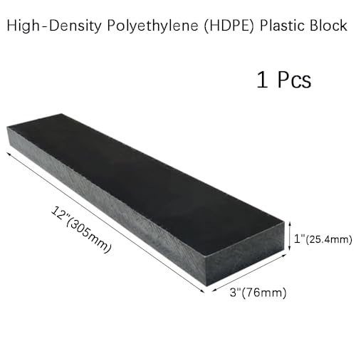 High-Density Polyethylene (HDPE) Plastic Block 1" x 3" x 12",HDPE Plastic Tapping Block for Machining,Home Improvements,DIY Projects (Black) - color: Black, size: 1" x 3" x 12"