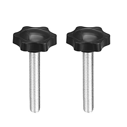 uxcell Clamping Screw Knob, 38mm Dia Plum Hex Shaped Grips Star Knob M8 x 60mm Male Thread, 2pcs - size: M8x60mm