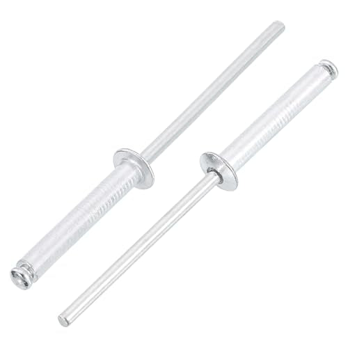 uxcell 100Pcs 1/8" x3/4" Aluminum Blind Rivets Dome Head Long Split Rivets - size: 1/8"x3/4"