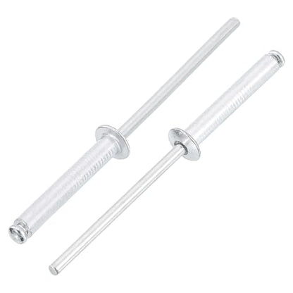 uxcell 100Pcs 1/8" x3/4" Aluminum Blind Rivets Dome Head Long Split Rivets - size: 1/8"x3/4"