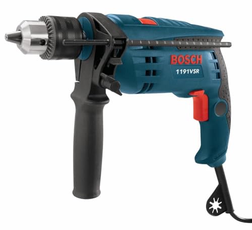 BOSCH 7.0 Amp 1191VSRK Hammer Drill with 360-Degree Auxiliary Handle