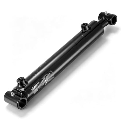 VEVOR Double Acting Hydraulic Cylinder, 2" Bore x 10" Stroke, Max 3500PSI Hydraulic Cylinder, Heavy-Duty Welded Cross Tube Cylinders with 1" Pin Hole & SAE #6 Port for Agricultural Machinery, Tractors - size: 2x10