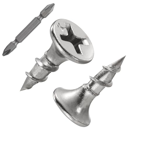 Wensilon (527 pcs)#6X1/2 410 Stainless Steel Fastener Drywall Screws-Phillips with coarse Threaded tip, Suitable for Drywall Slate, Wood, etc.(1 pounds) - color: Stainless Steel, size: #6*1/2"