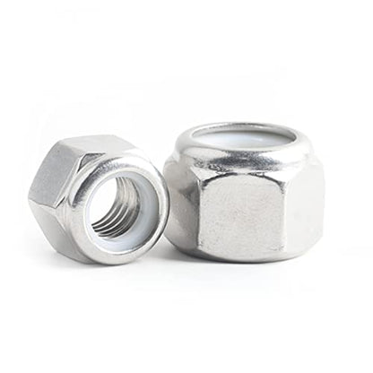 7/16-20 Nylon Insert Lock Nuts, Nylon Locknuts 304 Stainless Steel 18-8 Lock Nuts, Pack of 20