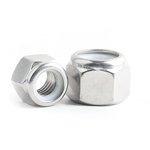 7/16-20 Nylon Insert Lock Nuts, Nylon Locknuts 304 Stainless Steel 18-8 Lock Nuts, Pack of 20