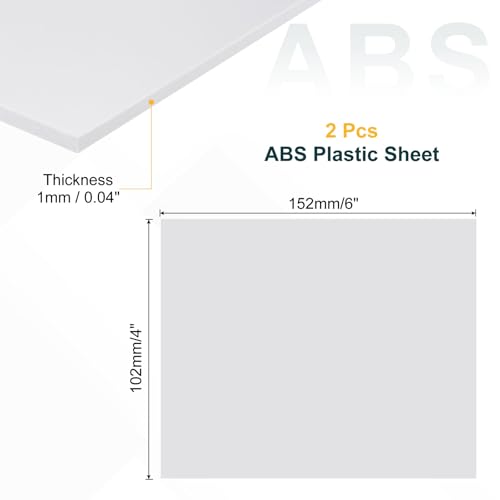 uxcell 2 Pack ABS Plastic Sheet, 0.04" Thick 4"x6" Flexible Hard Plastic Sheet, Heat Moldable Panel for DIY Crafts Home Decoration, White - color: White, size: 0.04"x4"x6"