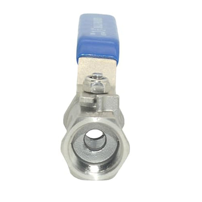 VARMHUS 1/2" Stainless Steel 304 Ball Valve 1Pc Type NPT Female Threaded with Heavy Duty Blue Vinyl Insulation Handle,CF8M Ristricted Flow,1000 WOG (1/2") - size: 1 Piece 1/2 inch