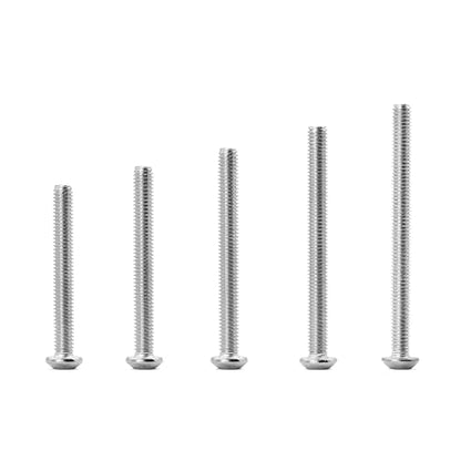M4 x 30mm 35mm 40mm 45mm 50mm Button Head Socket Cap Screws Bolts, 304 Stainless Steel, Machine Fully Threaded, Metric Allen Hex Drive, Bright Finish, Assortment Kit 50PCS - size: M4 x 30/35/40/45/50mm (50PCS)