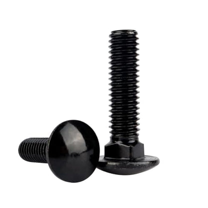 5/16-18 x 2-1/2" Carriage Bolts Screws Black Finish, Round Head Square Neck, 304 Stainless Steel 18-8, UNC Full Machine Coarse Thread, 10Pcs - size: 5/16-18 x 2-1/2" (10 Pcs)