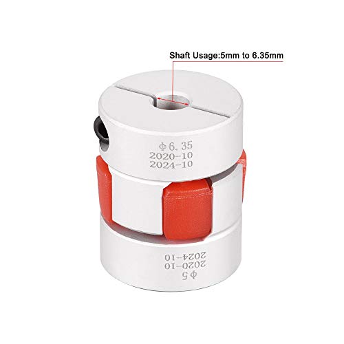 uxcell 5mm to 6.35mm Bore L31xD25 Flexible Coupling Jaw Coupler Shaft Joint for Servo Motor