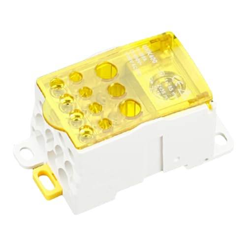 DIN Rail Distribution Box,690V 400A Positions Screw Terminal Block Junction Box Breaker Box Circuit Breaker Distribution Box for Various Power Distribution Needs (Yellow, 400A) - color: Yellow, size: 400A