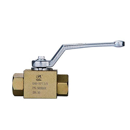 Taixin Hydraulic High Pressure Ball Valve 2 Way 3/8''NPT 7250 PSI KHB Hydraulic Valve Yellow - size: 3/8 NPT YE, style: KHB