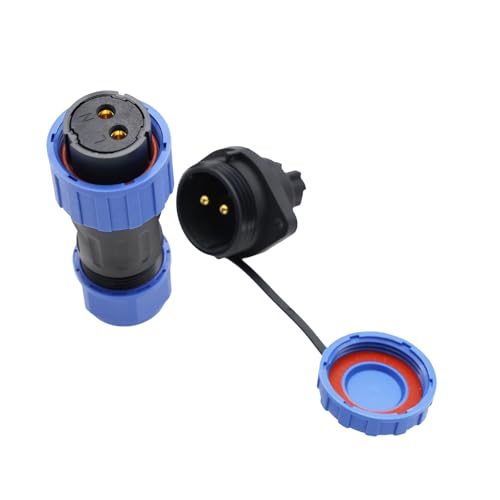 TY20 2-Pin IP68 Waterproof Circular Connector, 25A Solderless Screw Connection, Flange Panel Mount Male & Female Power Plug - color: Flange Reverse Mount, size: 2 Pin 25A