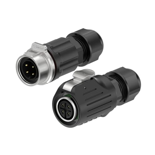 LP16 4PIN Industrial Waterproof Connector IP68 Quickly Plugging Aviation Connector Solder-Assembly M16 4PIN Circular Connector Fast Release Electrical Connector Female Plug&Male Socket - size: 4 Pin, style: Female Plug / Male Socket