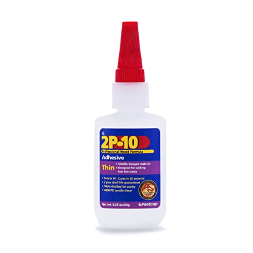 FastCap 2P-10 Thin 2.25 oz/64g. Instant Wood Adhesive, Two Part, Thin Adhesive, 2.25oz. Activator Sold separetly (1 - Bottle) - style: Thin