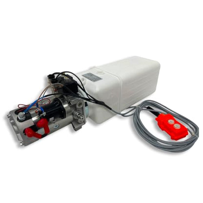 Hydraulic Pump for Dump Trailer 12 Volt DC Double Acting - Solenoid Hydraulic Power Unit 12 Quart Plastic Tank - Dump Trailer Electric Hydraulic Power Pack - size: 12 Quarts