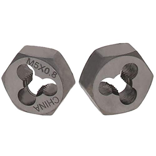Utoolmart Hex Rethreading Die, M5 x 0.8 Pitch, Carbon Steel Thread Die, Hex Rethreading Die Machine Thread Die, Hexagon Taper Pipe Die, 1 Pcs - size: M5×0.8 Standard Teeth