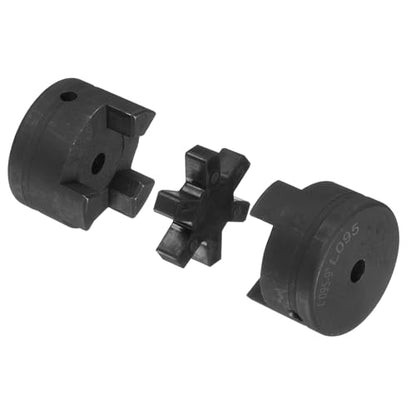 uxcell 3/8" L095 Flexible 3-Piece L-Jaw Coupling Coupler Set & Buna-N NBR Rubber Spider for Log Splitter Hybrid Equipment - size: 3/8"