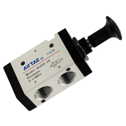 Push-Pull Valve AirTAC 3L310-10 3/8" NPT 3/2 Way Hand Lever 2 Position 3 Way Pneumatic Air Manual Control Direct Acting Type 0-145 PSI - size: 3/8 NPT, style: 3/2 way