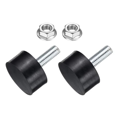 uxcell 2Pcs M8 Thread Rubber Mounts, Vibration Isolators, Cylindrical Shock Absorber with Studs 30 x 15mm with Non-Slip Nuts - size: M8 x 30 x 15mm