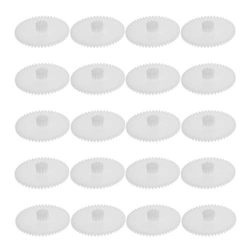 Othmro 50Pcs Plastic Gears 50102A Model Plastic Gear 50Teeth 1.02in OD 0.07in Hole Dia 0.22in Thickness Tiny Gears Reduction Gear Plastic Worm Gears for RC Car Robot Motor White - color: 102A 50Teeth, size: Plastic Gears