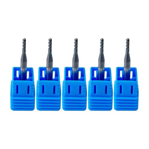 5Pcs 1/16" Carbide Ball Nose End Mills, ALTiN Coated, 4 Flute - size: 1/16 in