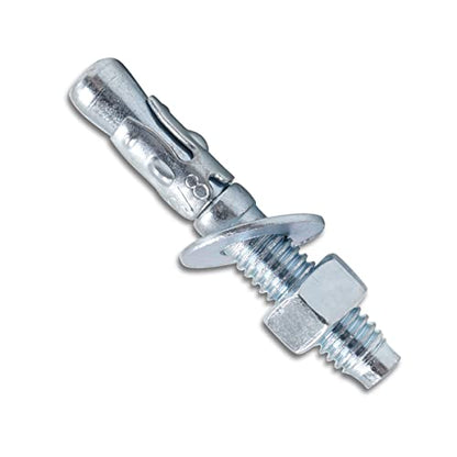 3/8" x 2-1/2" Concrete Wedge Anchors, Zinc Plated Concrete Anchors - size: 3/8" x 2-1/2"