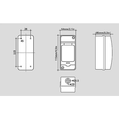 2 Way Circuit Breaker Box, IP65 Waterproof, for Indoor and Outdoor - style: 2 WAY-2.1*4.7*3.5Inch