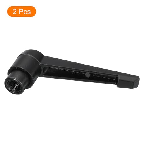 uxcell 2Pcs M10 Adjustable Knobs Handle Female Thread Push Button Ratchet Quick Release Locking Rotating Bolt for Lathe Machinery, Black - size: M10