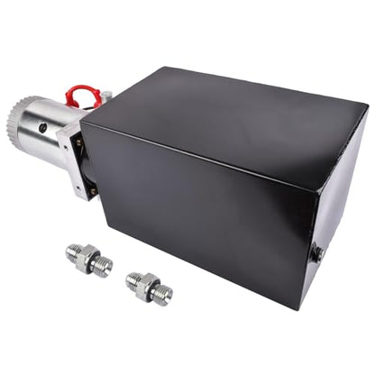 15 Quart Hydraulic Power Unit 1.6-3.0KW Power, 3.75 Gallon 12V DC Single Acting Hydraulic Pump, 3200 PSI Max Pressure, for Dump Trailers, Car Lifts, Steel (GC01) & Aluminium Alloy - size: 15 Quart；Single Acting