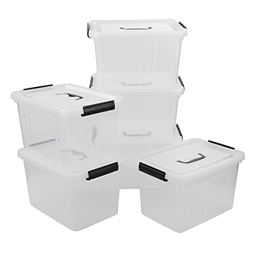 Zopnny 12-Quart Latch Storage Boxes, Stackable Bins with Handle, 6-Pack - size: 12 Quart
