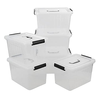 Zopnny 12-Quart Latch Storage Boxes, Stackable Bins with Handle, 6-Pack - size: 12 Quart