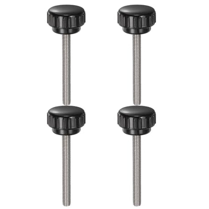 uxcell 4pcs Knurled Clamping Knobs M6 x 50mm Metric 304 Stainless Steel Male Thread Thumb Screw on Type 25mm Plastic Round Head Threaded Hand Bolt Stud Knobs Black - size: M6 x 50mm x 25mm