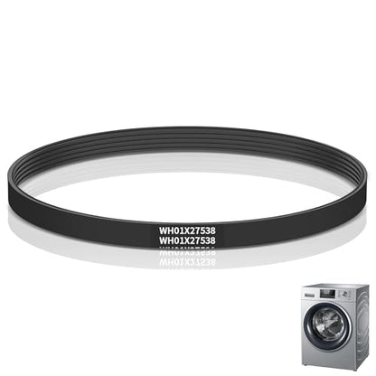 WH01X27538 Washer Drive Belt Replacement for GE/Hotpoint Washing Machines Parts AP6328256, PS12299369, 4587903, 290D1101P005, Industrial V-Belt Washer Motor Replacement Accessories (1 Pack) (Black) - color: black
