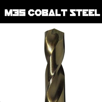 1/2 Inch x 12 Inch Long Cobalt Drill Bit (Industrial Grade M35 Cobalt) Extra Long Aircraft Black Oxide Extension Bit - Perfect for Drilling into Sheet Metal, Stainless, Aluminum, Wood, & Copper - size: 1/2" x 12"