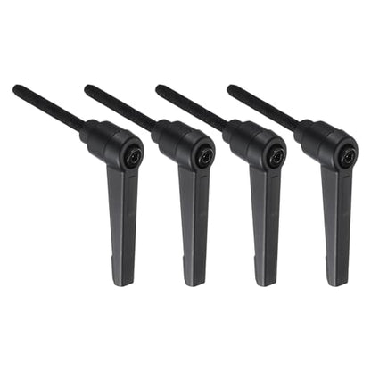 uxcell 4pcs Lever Adjustable Handles M5 x 40mm Metric Male Thread with Nuts Washers, Level Clamping Handle Set Hand Stud Knobs Rotating Screw Handles Bolts with Locking Lever, Black - size: M5 x 40mm