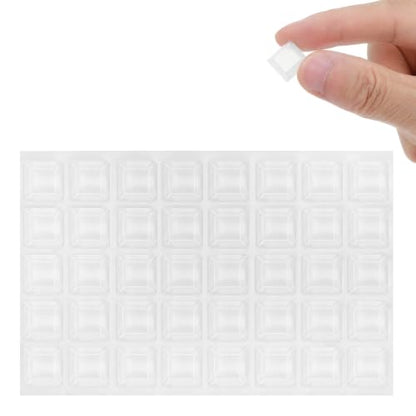 40 PCS Clear Silicone Rubber Feet Self Adhesive 0.5 Inch Square(White) - color: White