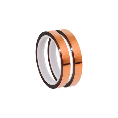 2 Rolls 1/2 Inch13mm X 33m 108ft 3D Polyimide Heat ,Heat Resistant ,Heat Transfer ,Thermal ,Sublimation Tape,Heat Vinyl Press Tape,No Residue,High Temperature Tape,Electronics,Soldering,Circuit Board - size: 1/2 Inch 13mm 2 rolls