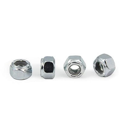 1/4"-20 Nylon Insert Hex Lock Nuts,Carbon Steel White Zinc Plated, Hex Lock Nut Silver Self-Locking Nylock Locknuts,100pcs/pack (1/4"-20-100pcs) - size: 1/4"-20-100pcs