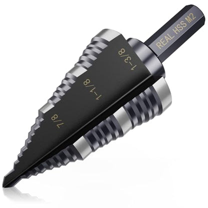 3/16" to 1-3/8" M2 Step Drill Bit - size: 3/16"-1-3/8"(M2)