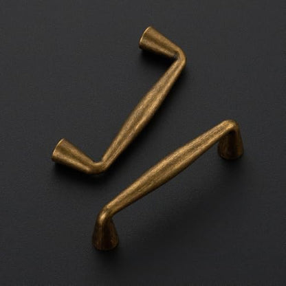 Ravinte Antique Brass Cabinet Handles Solid Handles,3 Inch,5 Pack - color: Antique Brass, size: 3 Inches Hole Center