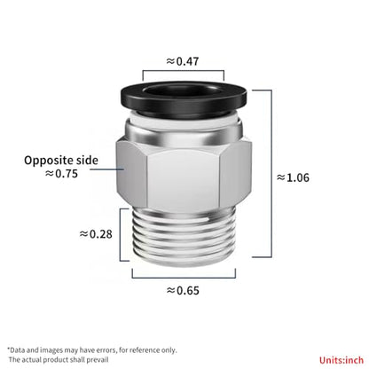 Pneumatic Black Push Connect Fittings 1/2 Inch Tube OD x 3/8 Inch NPT Air Push Connect Tools Pneumatic Hose Fittings(Pack of 10) - size: 1/2"OD x 3/8"NPT