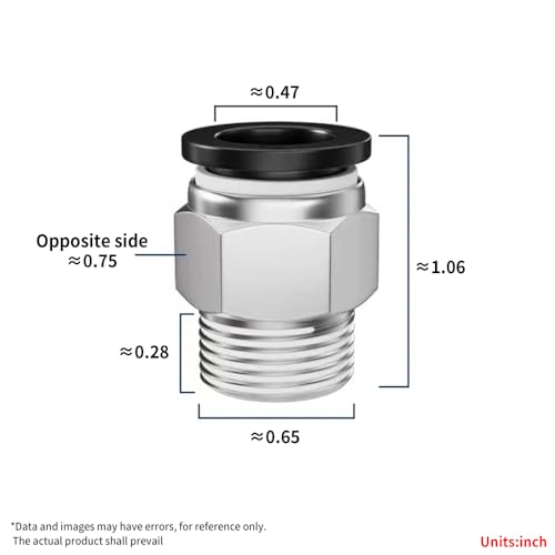 Pneumatic Black Push Connect Fittings 1/2 Inch Tube OD x 3/8 Inch NPT Air Push Connect Tools Pneumatic Hose Fittings(Pack of 10) - size: 1/2"OD x 3/8"NPT