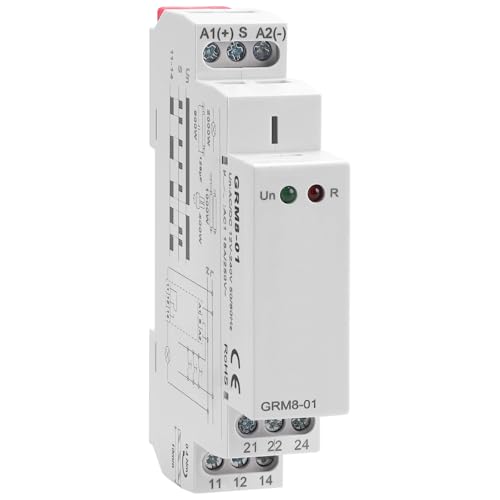 Electronic Impulse Latching Relay, GRM8-01 16A Memory Impulse Relay Wide Range Voltage AC DC 12V to 240V Pulse Relays Din Rail Mounted - style: GRM8-01AC/DC12V~240V